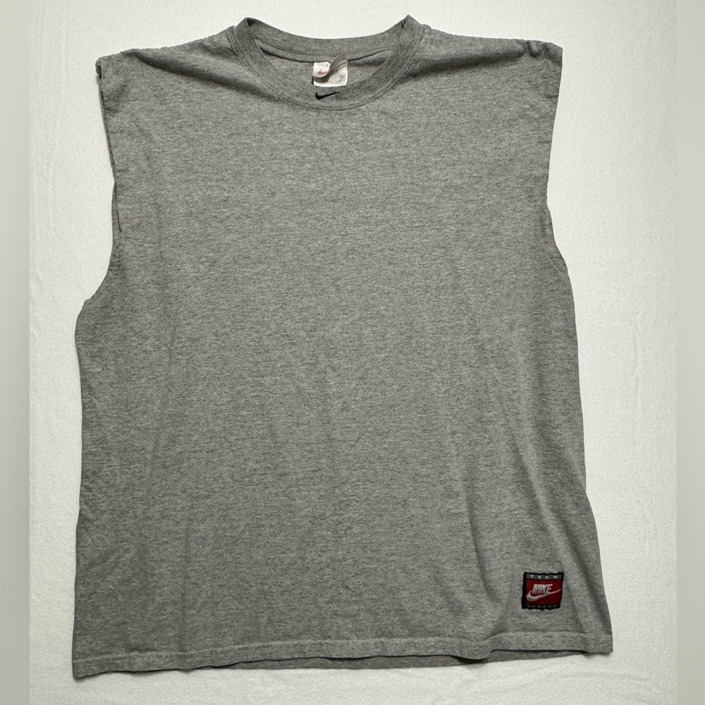 Vintage 2000s Team Nike Sleevless Grey Shirt Size Large